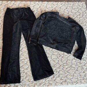 Black Velvet Two-Piece Set